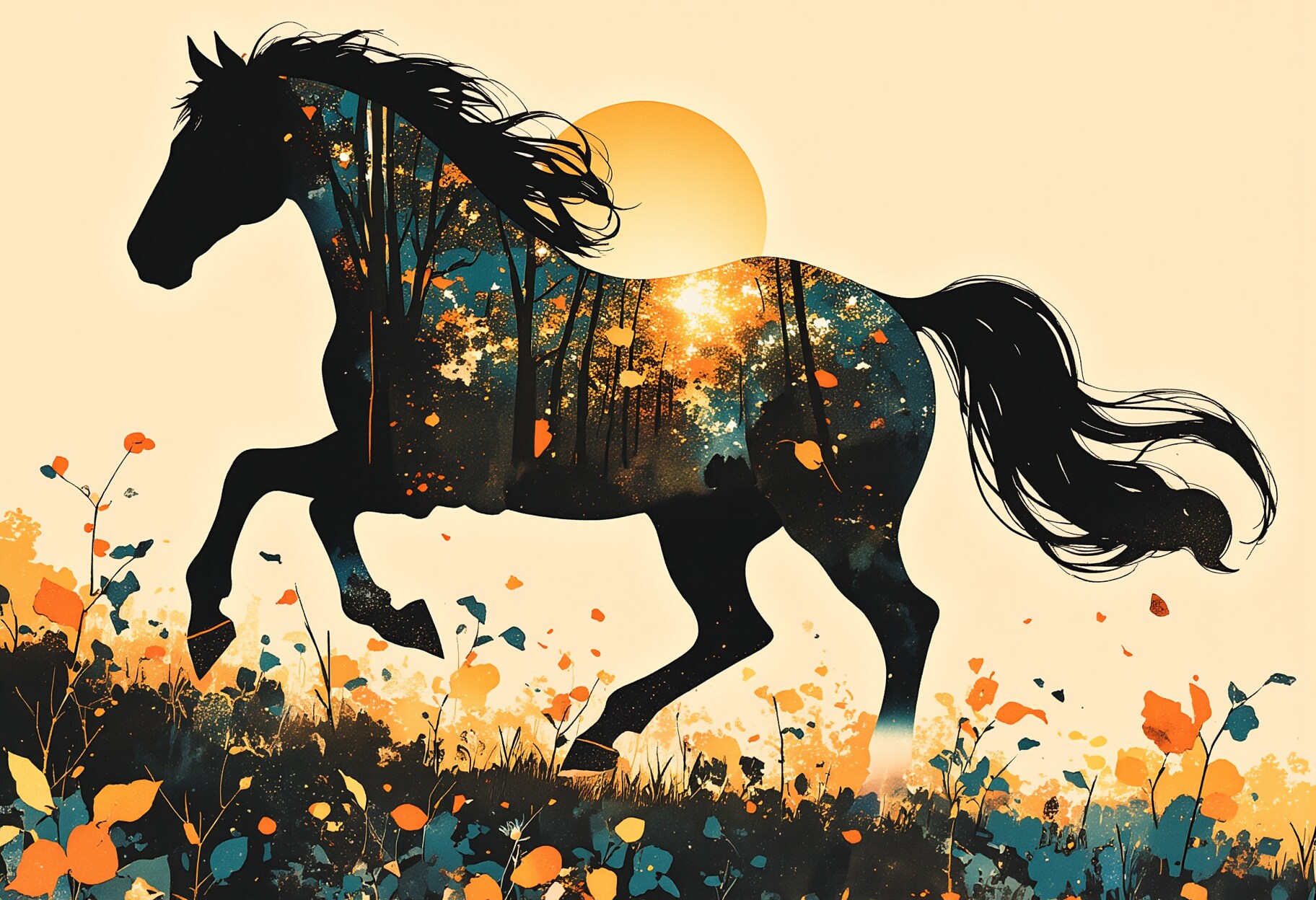 山駆ける黒馬 | の人気AIイラスト・グラビア