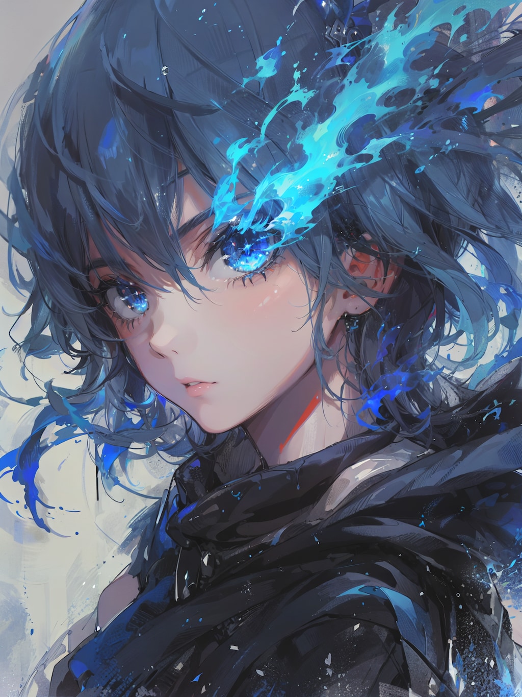 青く燃える情熱の瞳