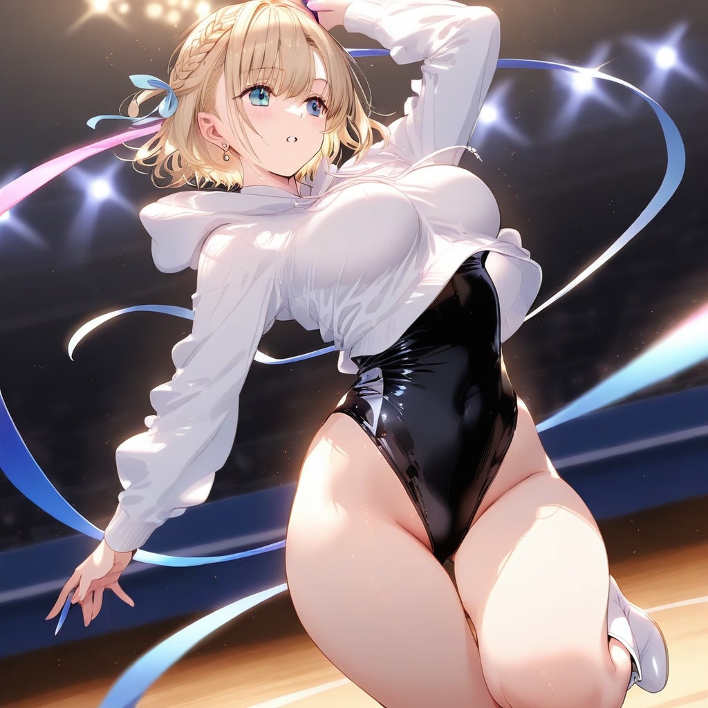 金髪ショート新体操美少女