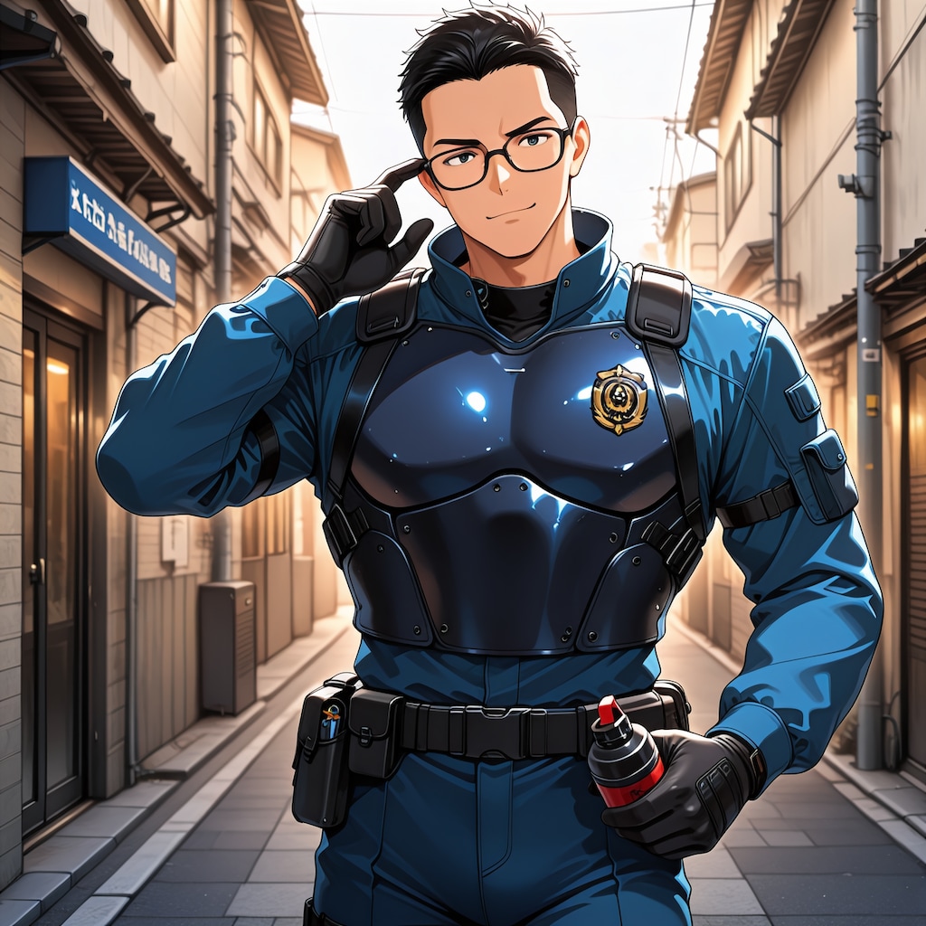 特殊部隊風なイケメン警官