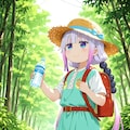 小林さんちのメイドラゴン　カンナ　新緑の日当たりの良い森の小道、涼しい風、！　🐲 3枚目