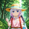 小林さんちのメイドラゴン　カンナ　新緑の日当たりの良い森の小道、涼しい風、！　🐲 2枚目
