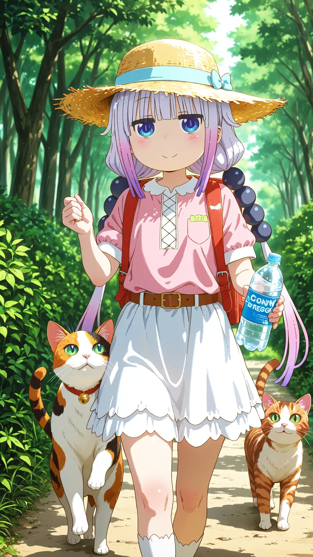 小林さんちのメイドラゴン　カンナ　新緑の日当たりの良い森の小道、涼しい風、！　🐲