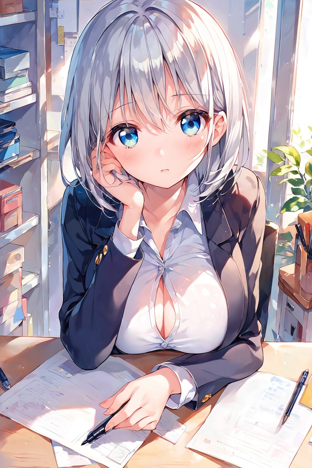 店長さんの勉強シーン