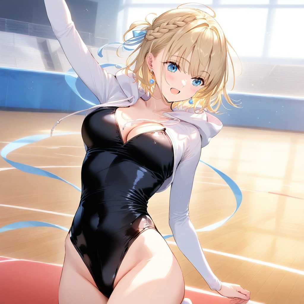 金髪ショート新体操美少女