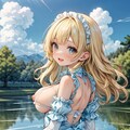 二次おっぱいポロリ308《金髪振り向きメイドランジェリー》 5枚目