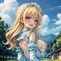 二次おっぱいポロリ308《金髪振り向きメイドランジェリー》 6枚目