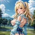 二次おっぱいポロリ308《金髪振り向きメイドランジェリー》 2枚目