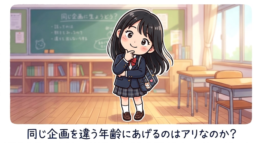 同じ企画を違う年齢にあげるのはアリなのか？