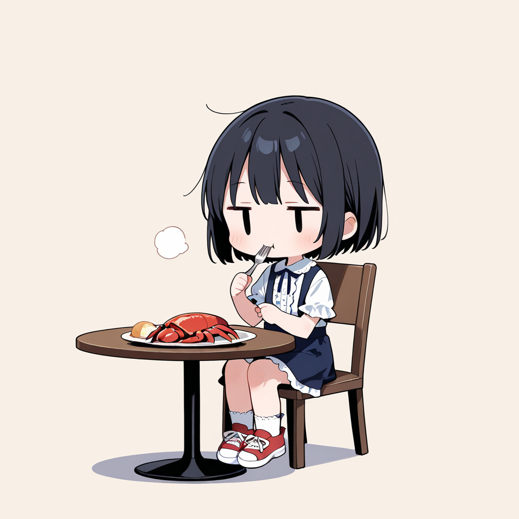 蟹（っぽいもの）を食べる