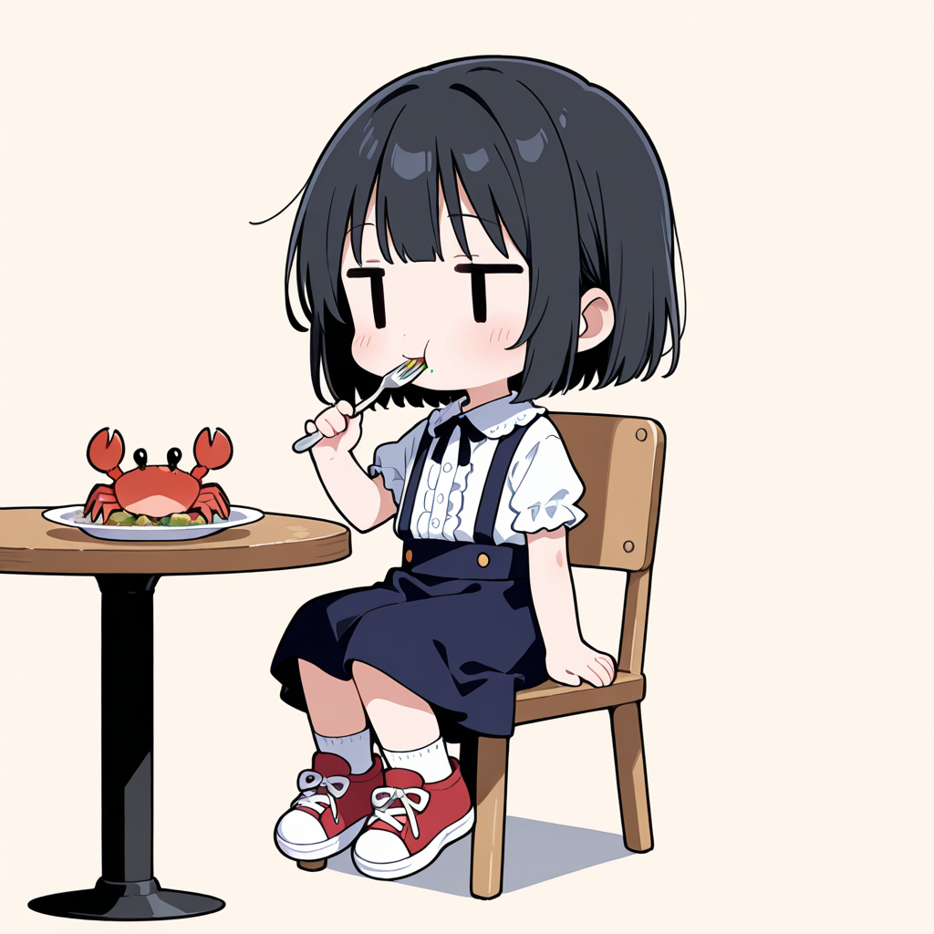 蟹（っぽいもの）を食べる