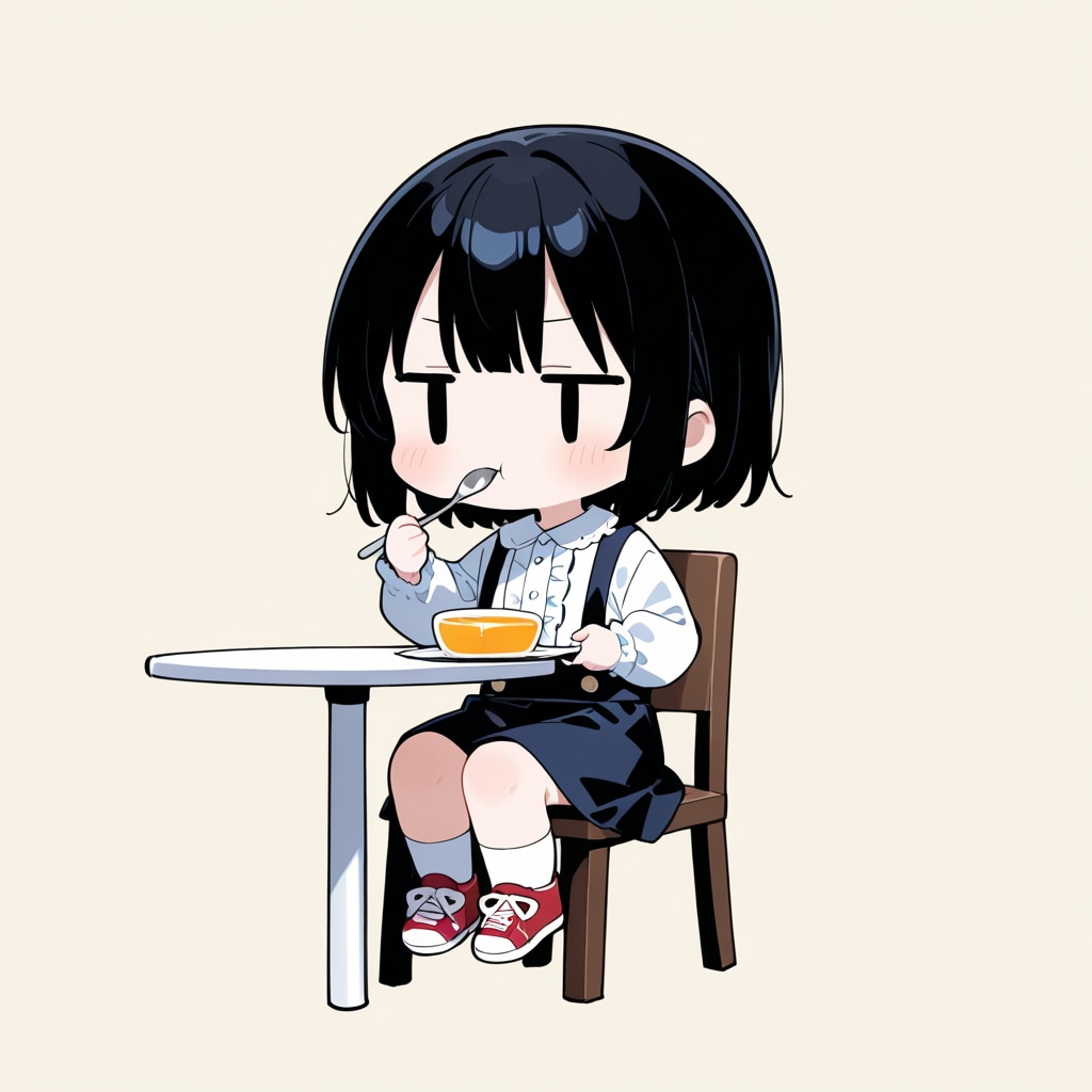 ゼリーを食べる