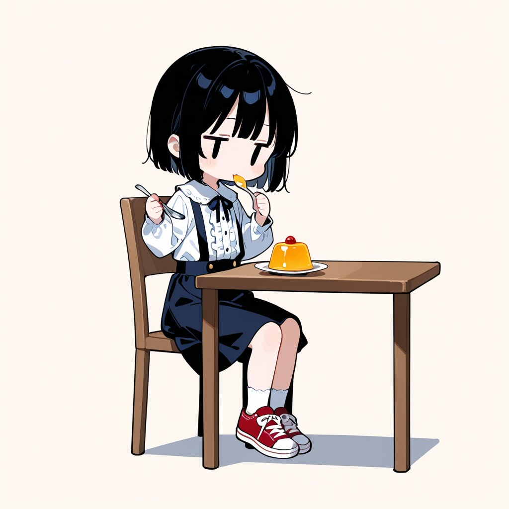 ゼリーを食べる