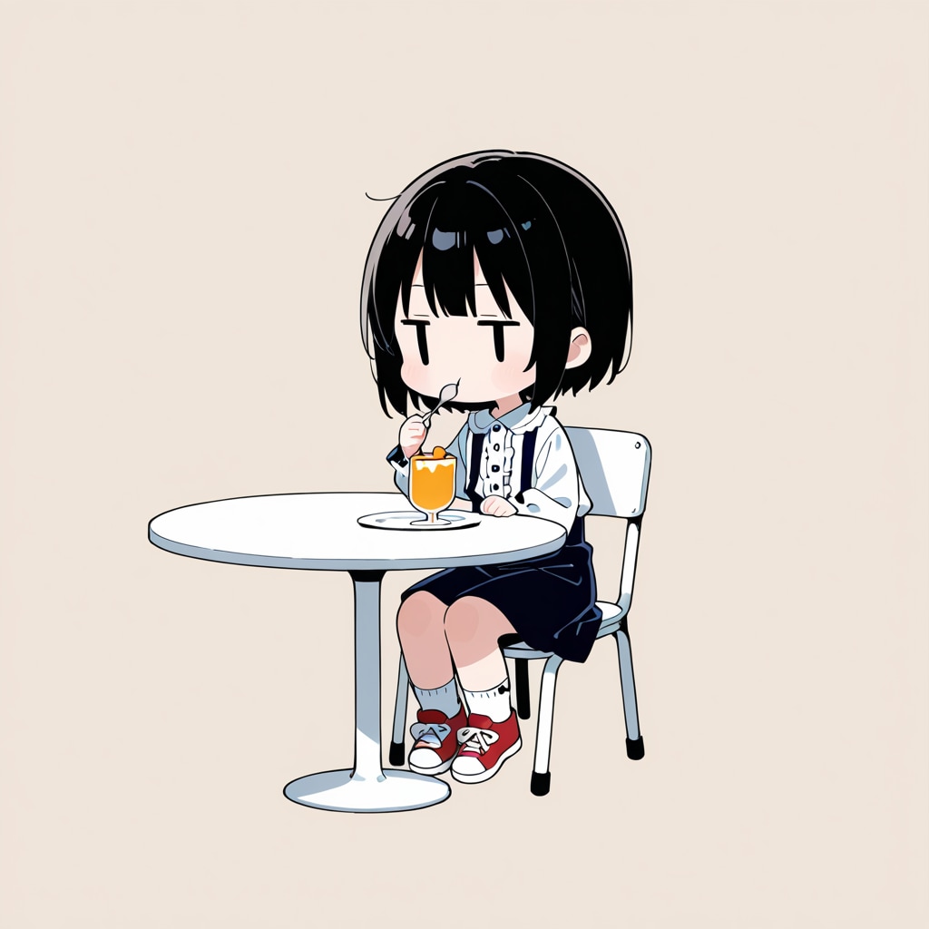 ゼリーを食べる