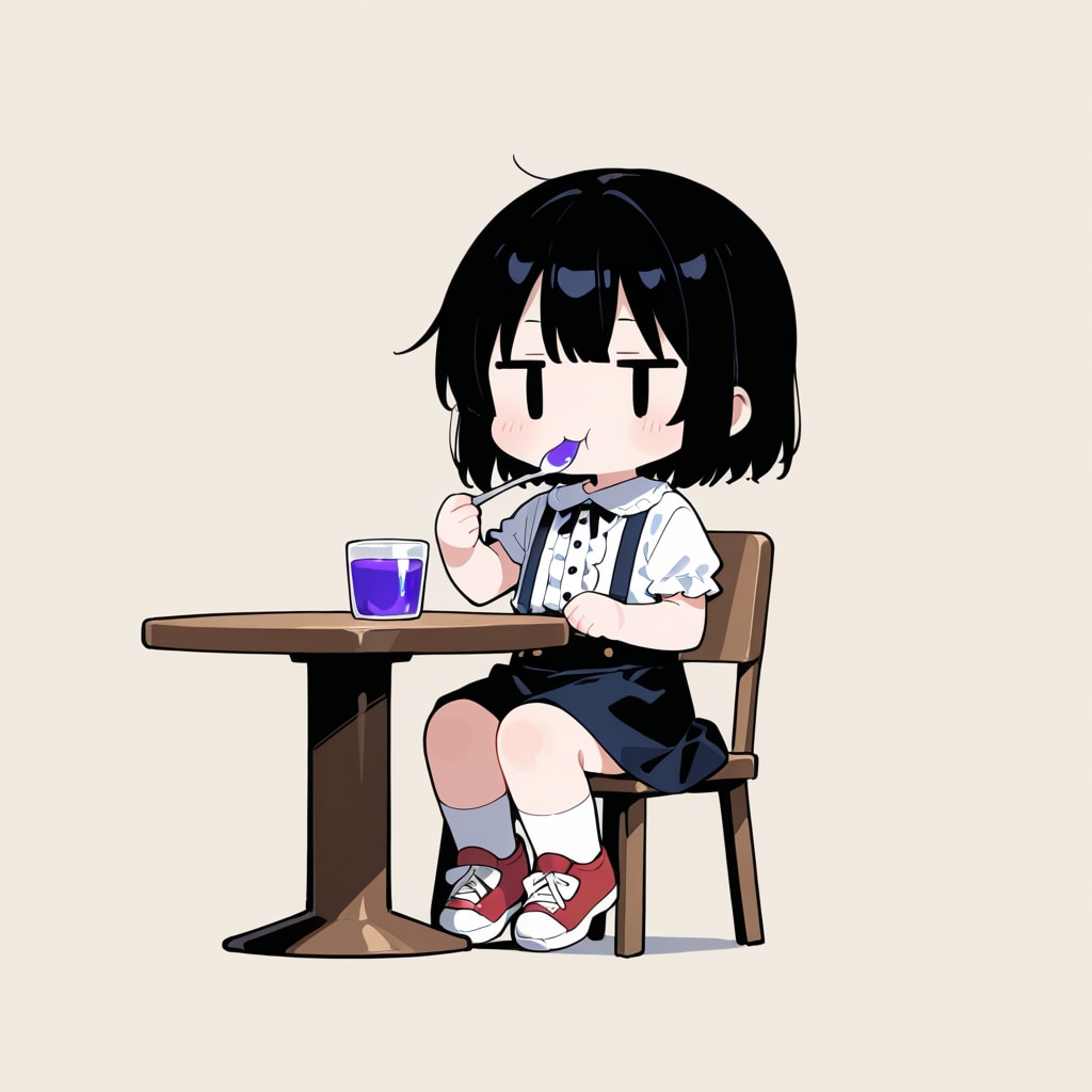 ゼリーを食べる