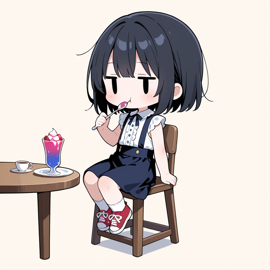ゼリーを食べる