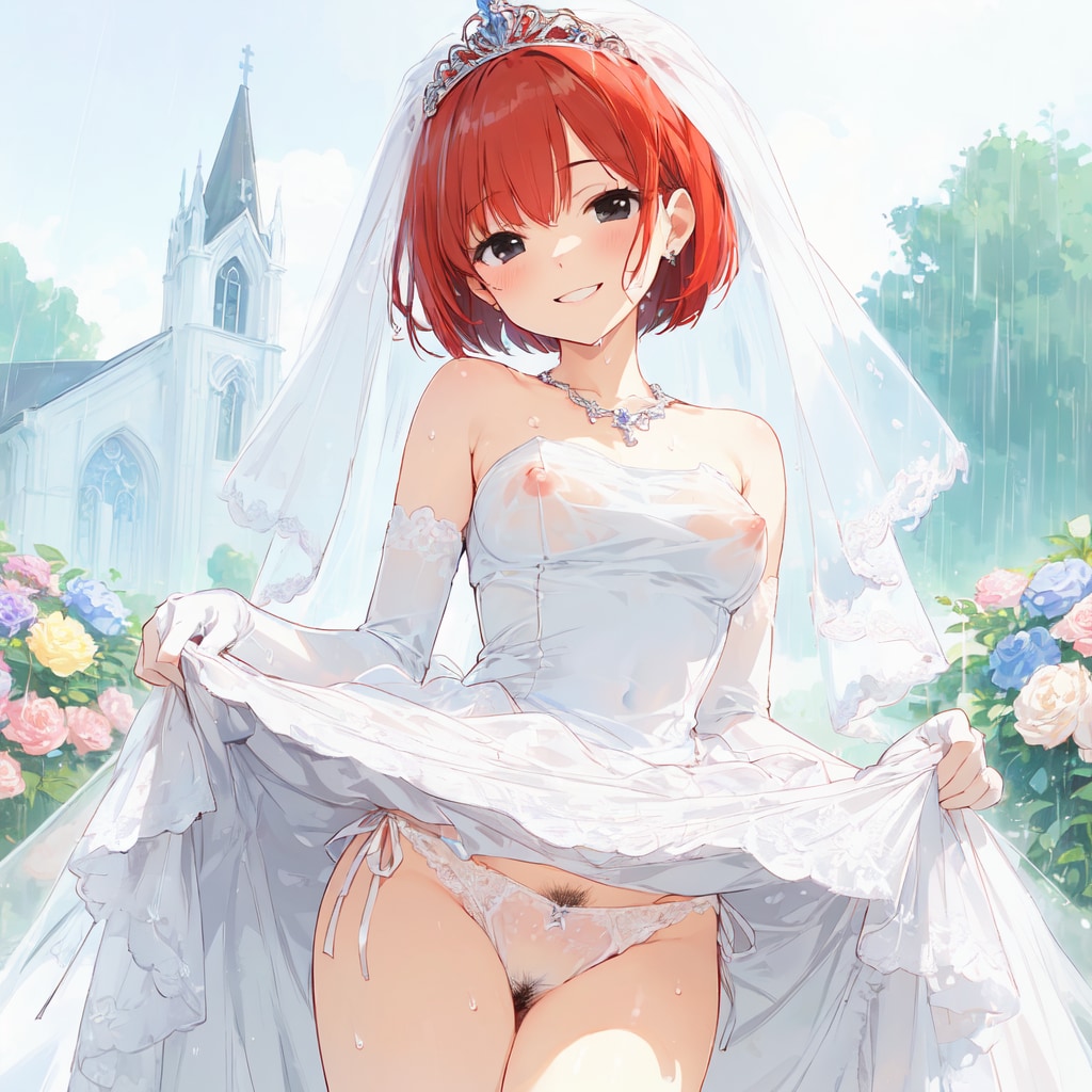 雨のウエディング