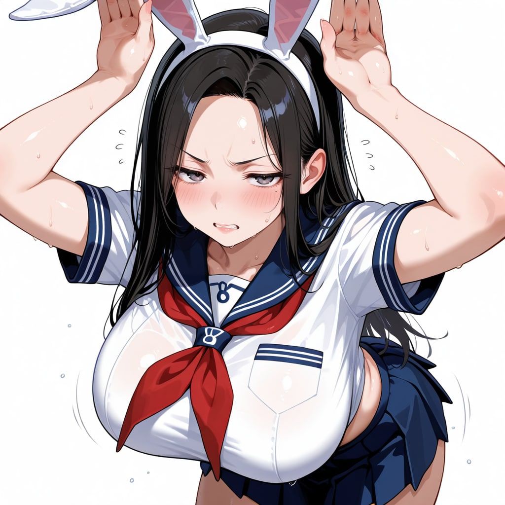 嫌々踊る熟女セーラーバニー