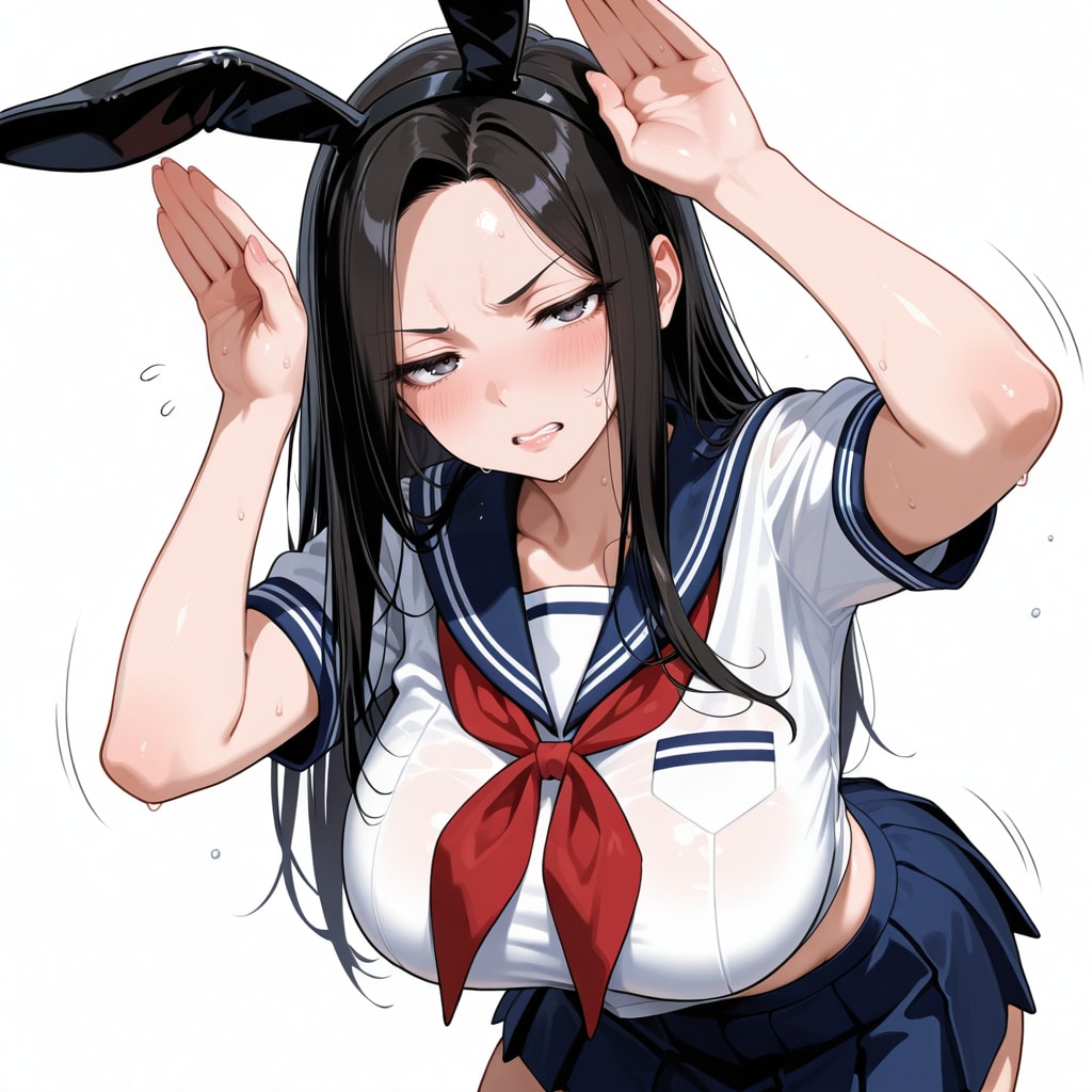 嫌々踊る熟女セーラーバニー