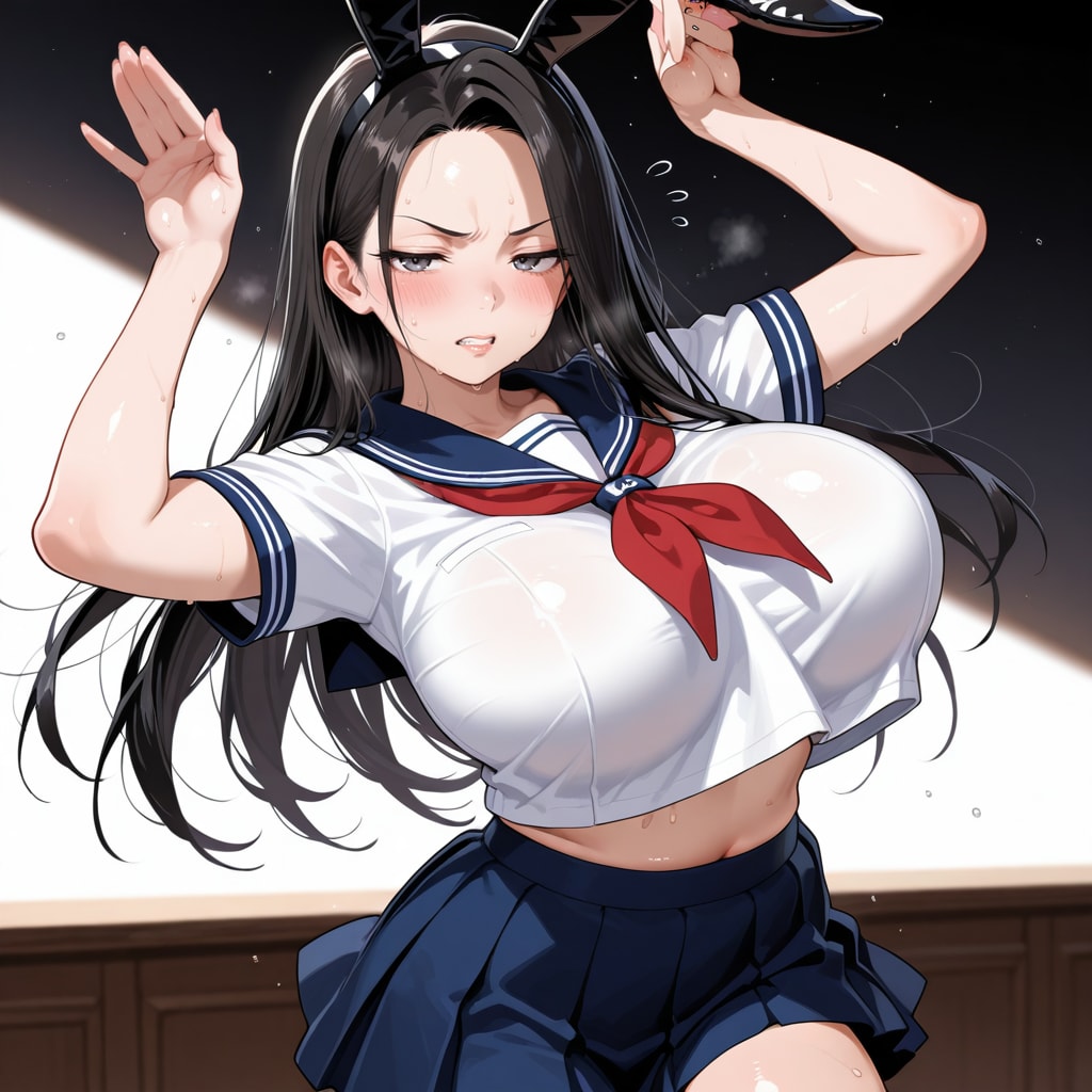 嫌々踊る熟女セーラーバニー