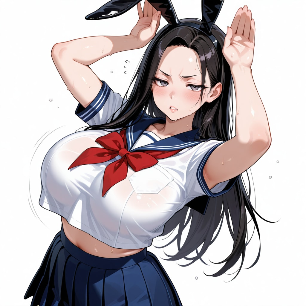 嫌々踊る熟女セーラーバニー