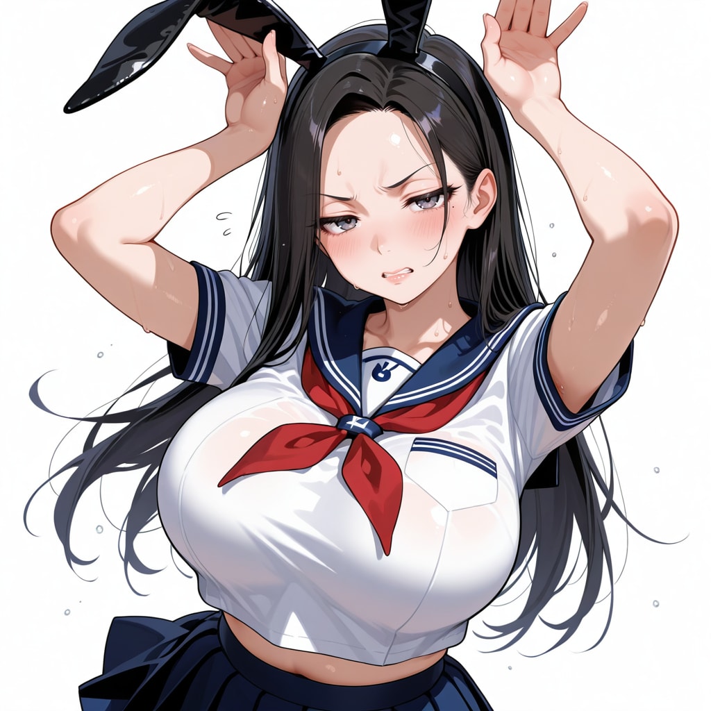 嫌々踊る熟女セーラーバニー