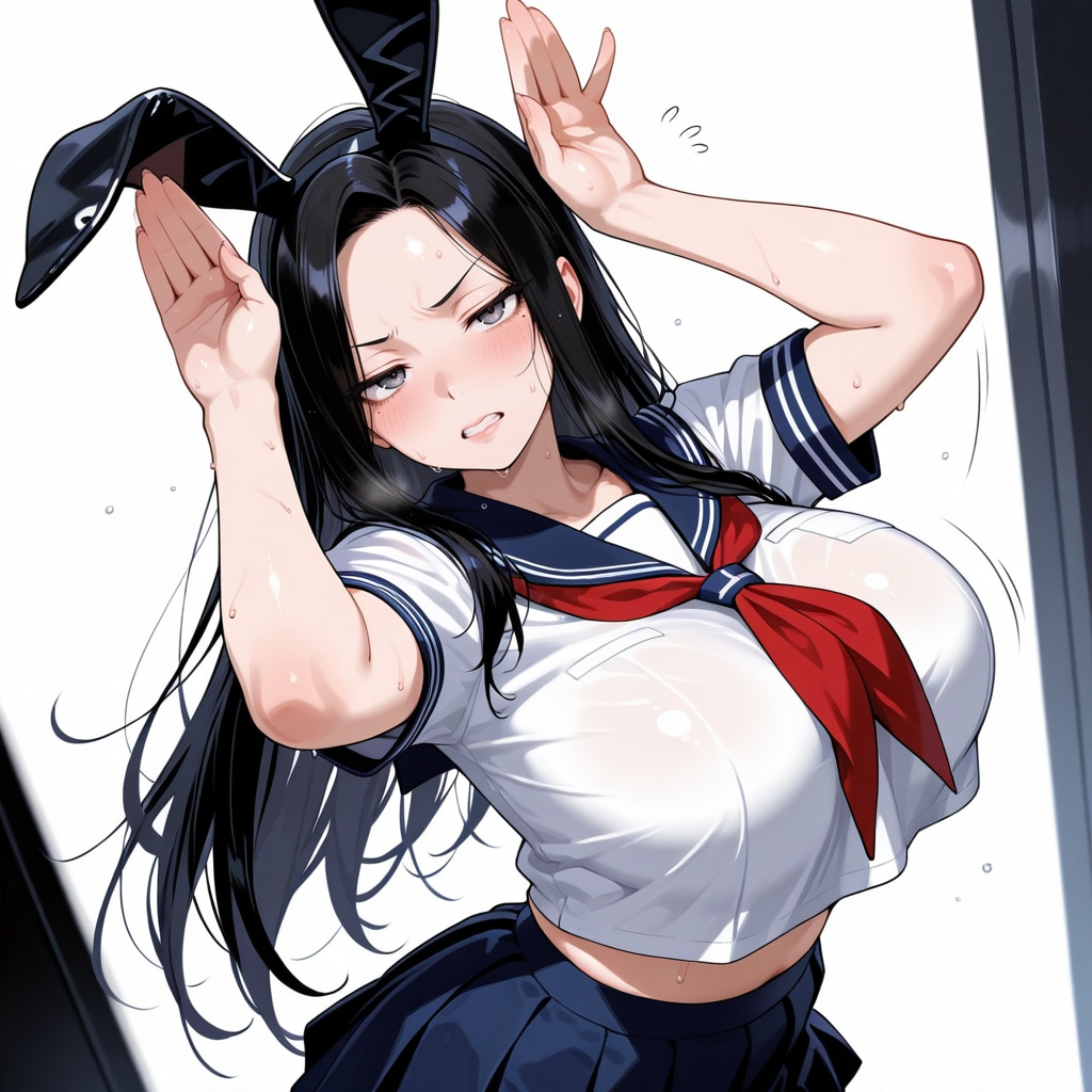 嫌々踊る熟女セーラーバニー
