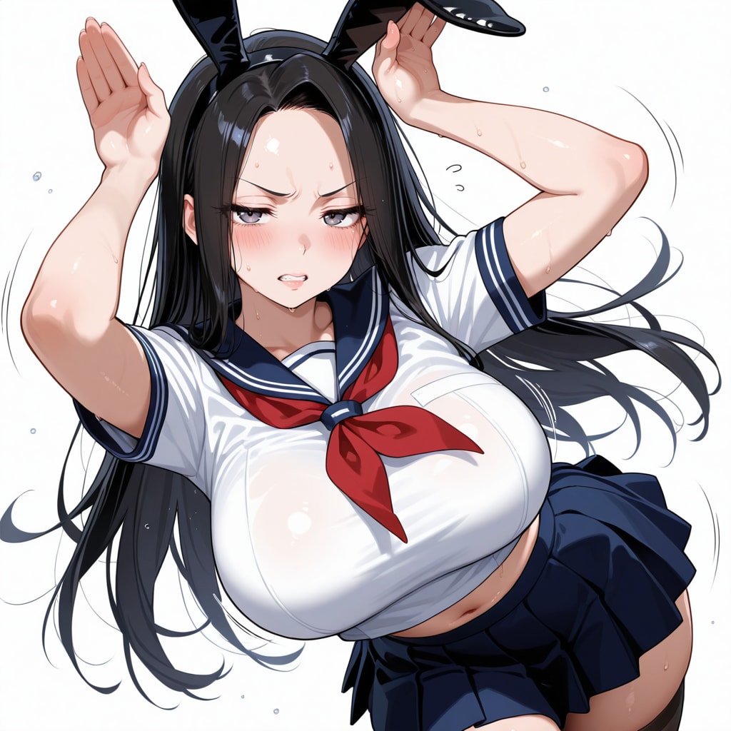 嫌々踊る熟女セーラーバニー