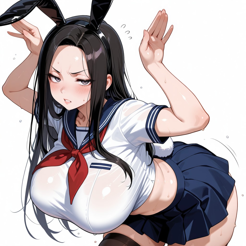 嫌々踊る熟女セーラーバニー