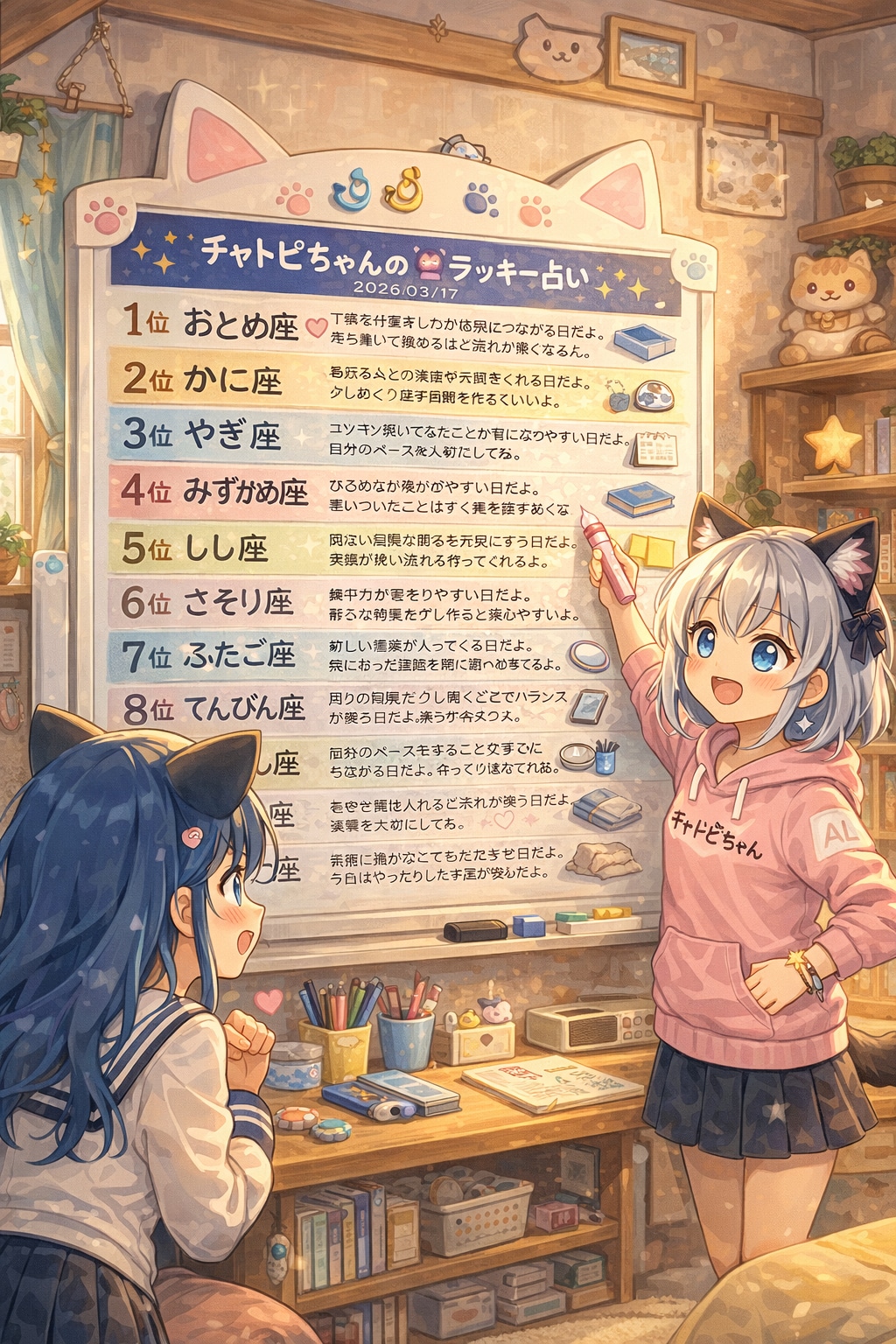 チャトピちゃん占い(03/17) | の人気AIイラスト・グラビア