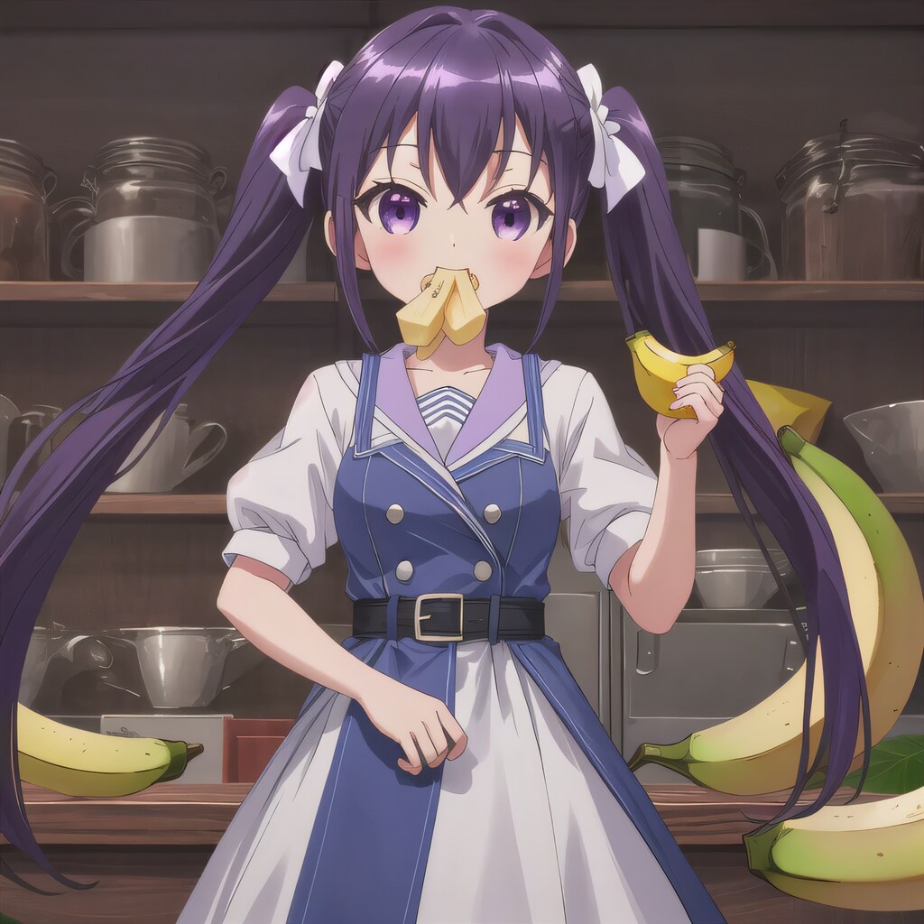 紫髪ツインテで洋装の少女２