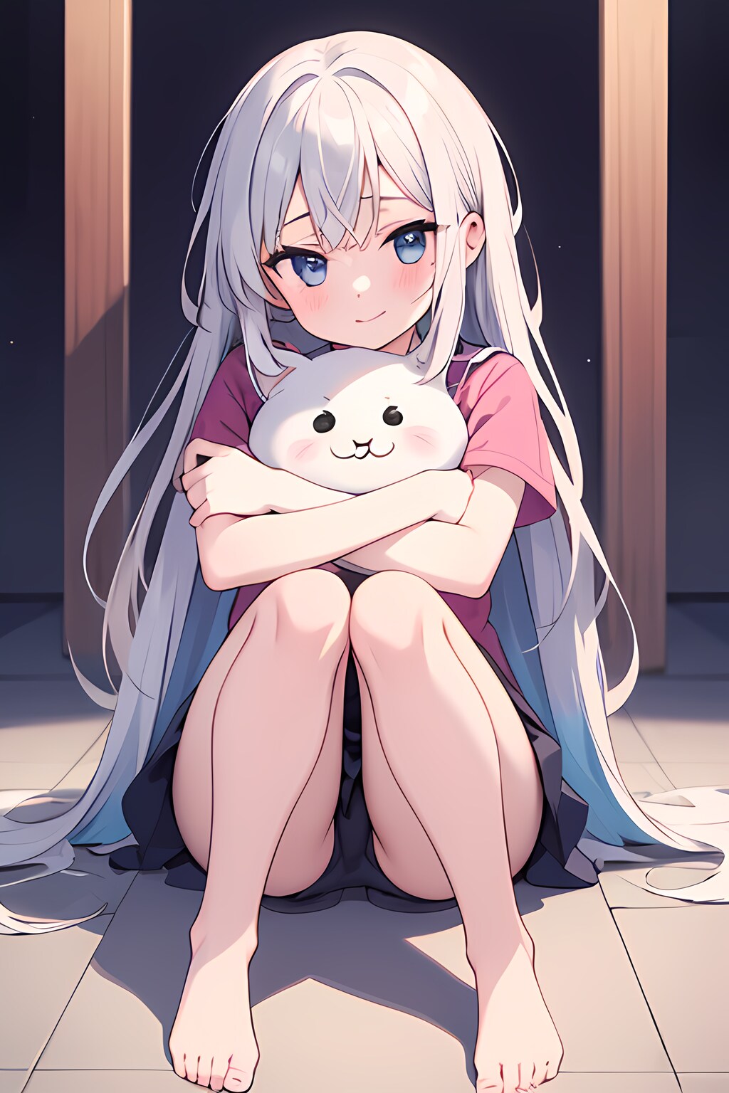 宵闇に佇む白銀の少女