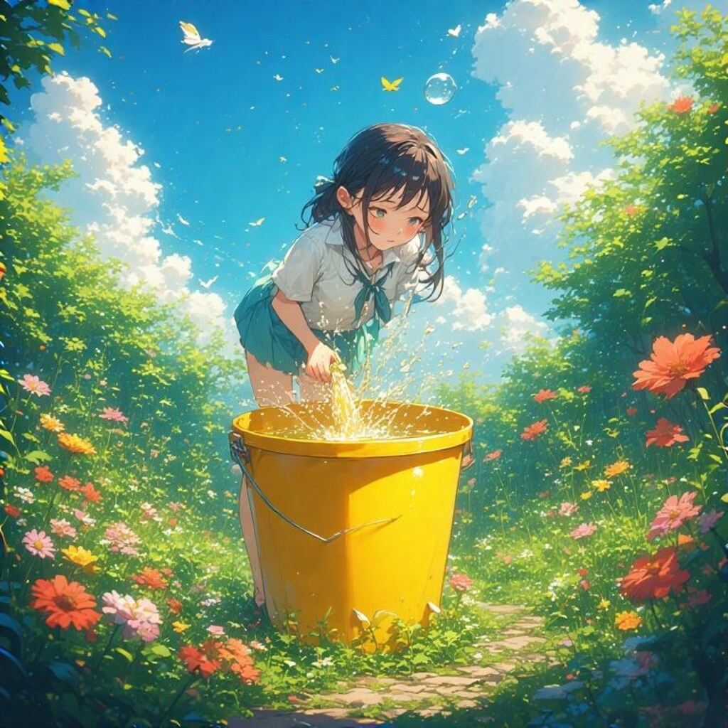 夏のバケツしょん