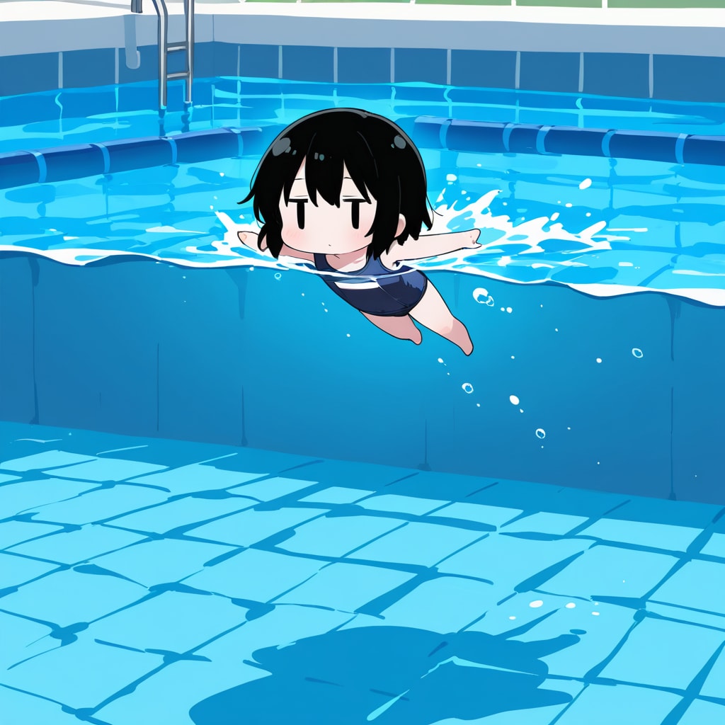 泳いでみる