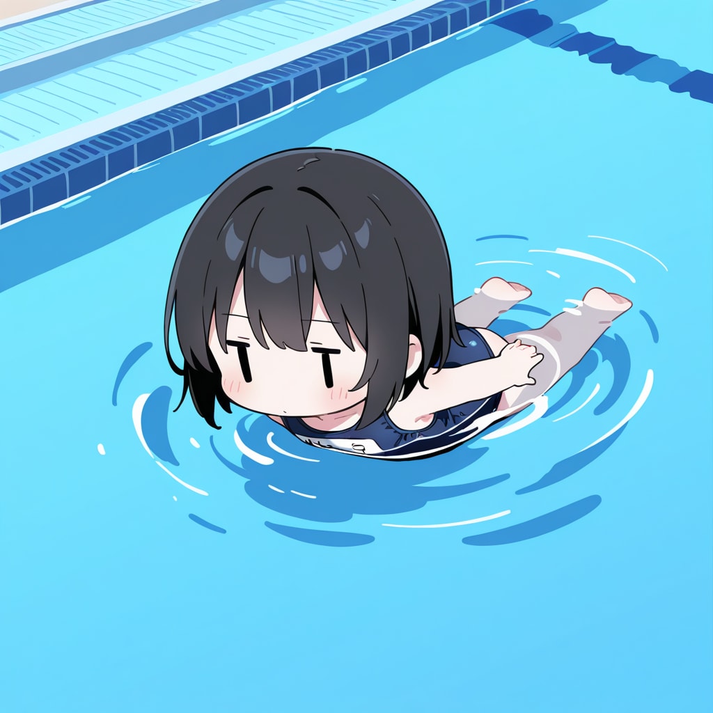 泳いでみる