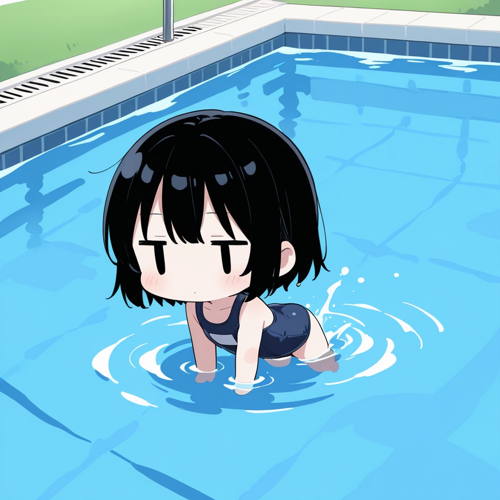 泳いでみる