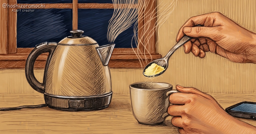 夜の静けさ、温かいコーヒー☕
