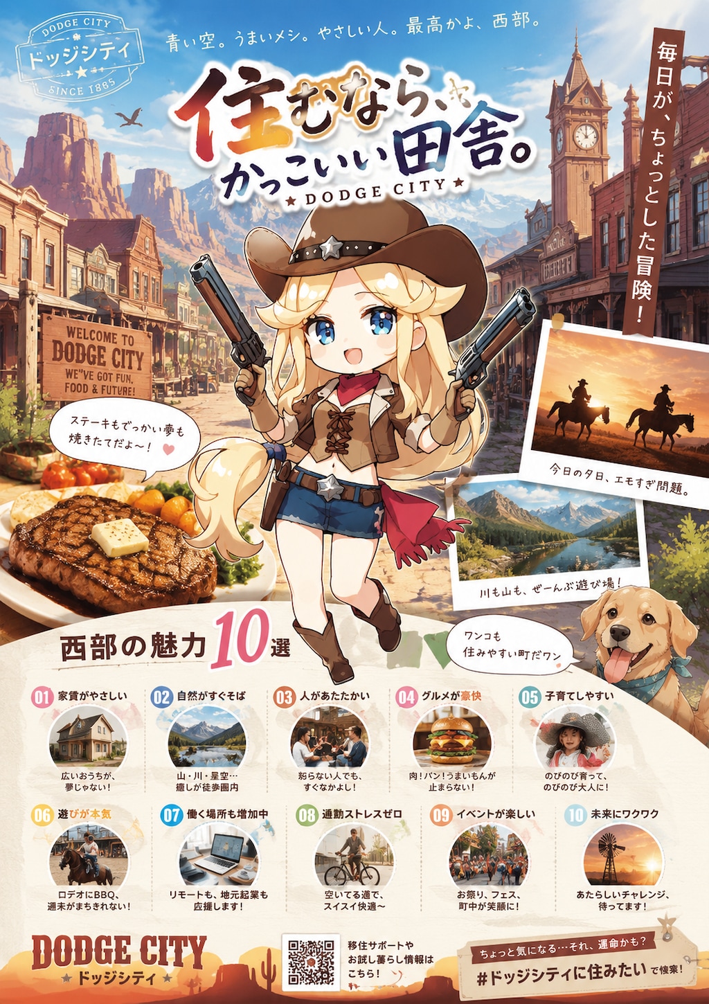 西部の町