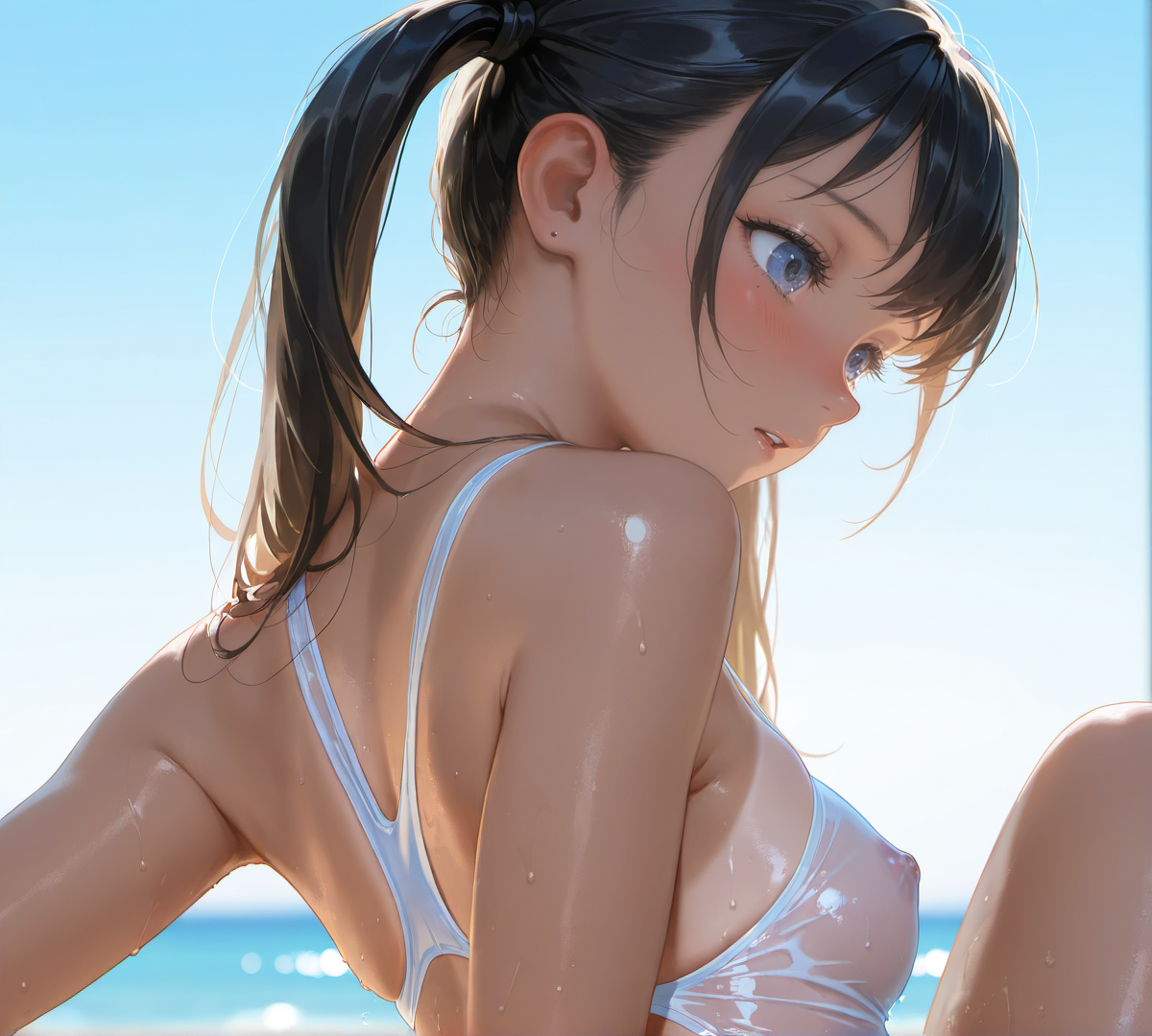 白い水着