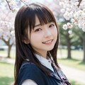 桜と女子学生 10枚目