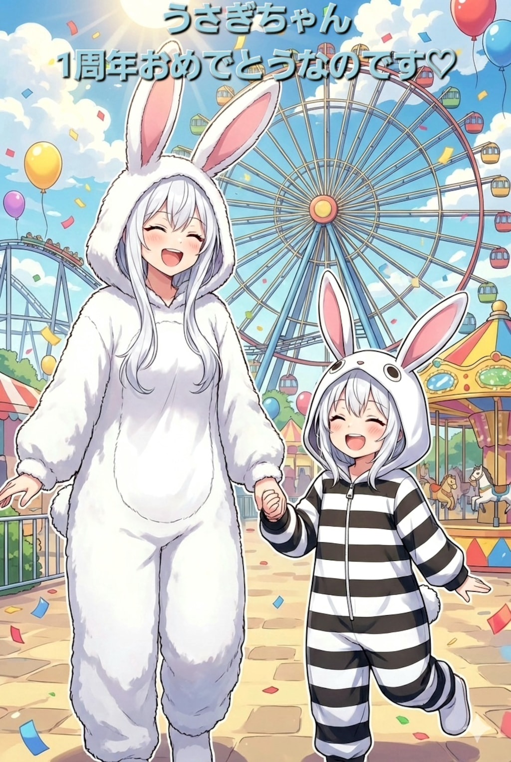 【コラボ】うさぎちゃん1周年おめでとうなのです💕🐰🐰🎶