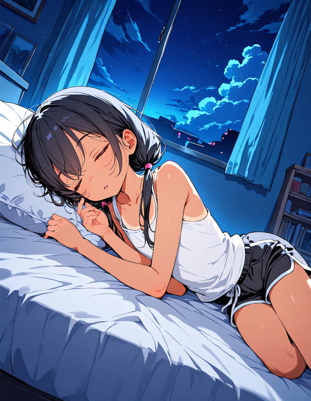 冷房が効いた部屋で
