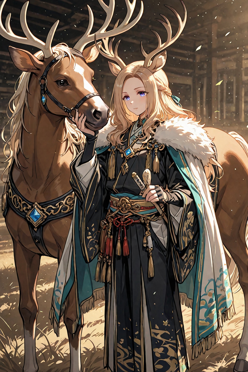 馬と鹿