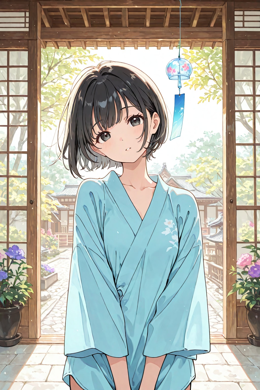 風鈴と少女 | の人気AIイラスト・グラビア