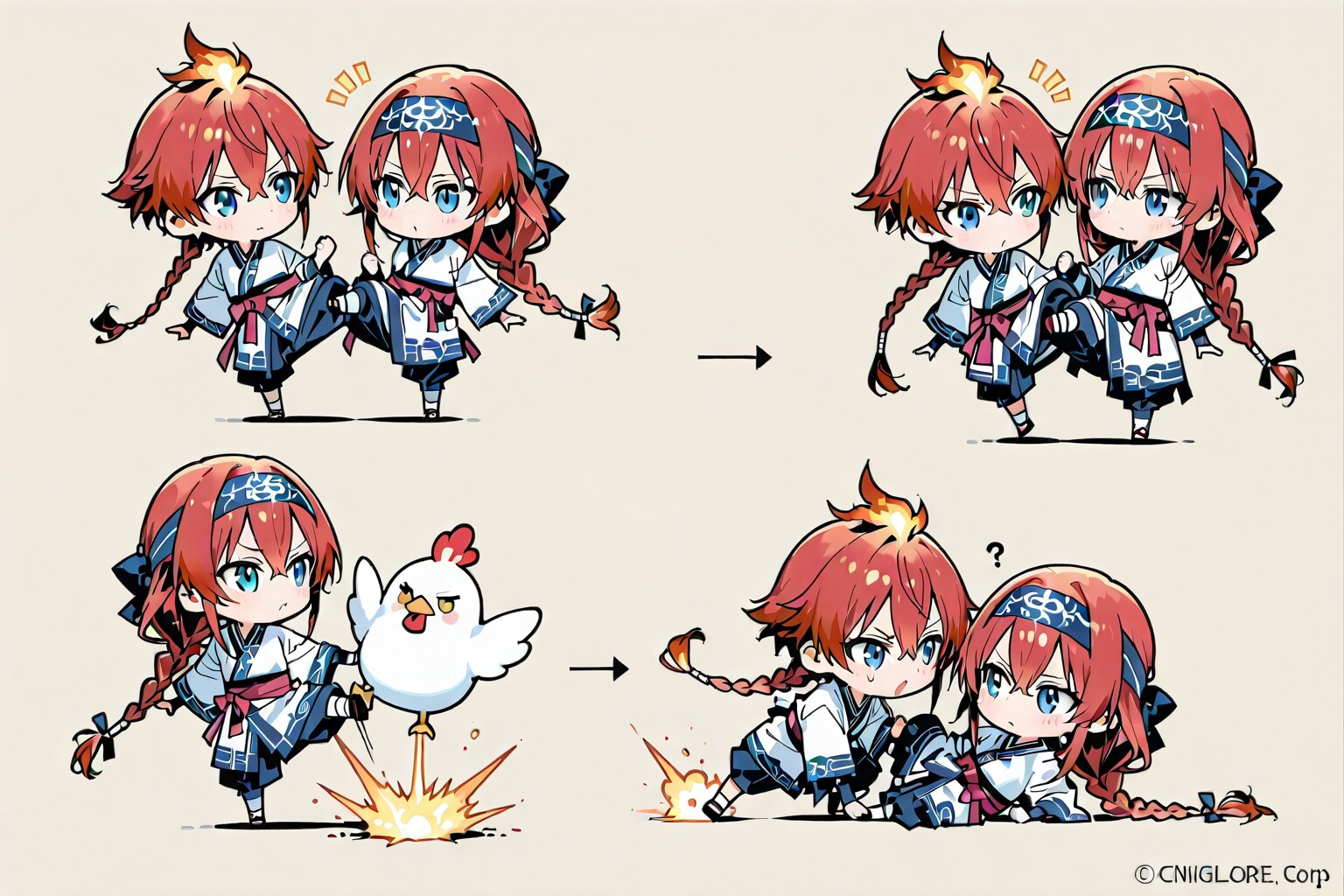 コロポックル対決！……のはずが？（お気に入りの呪文：Chibi character, deformed character）