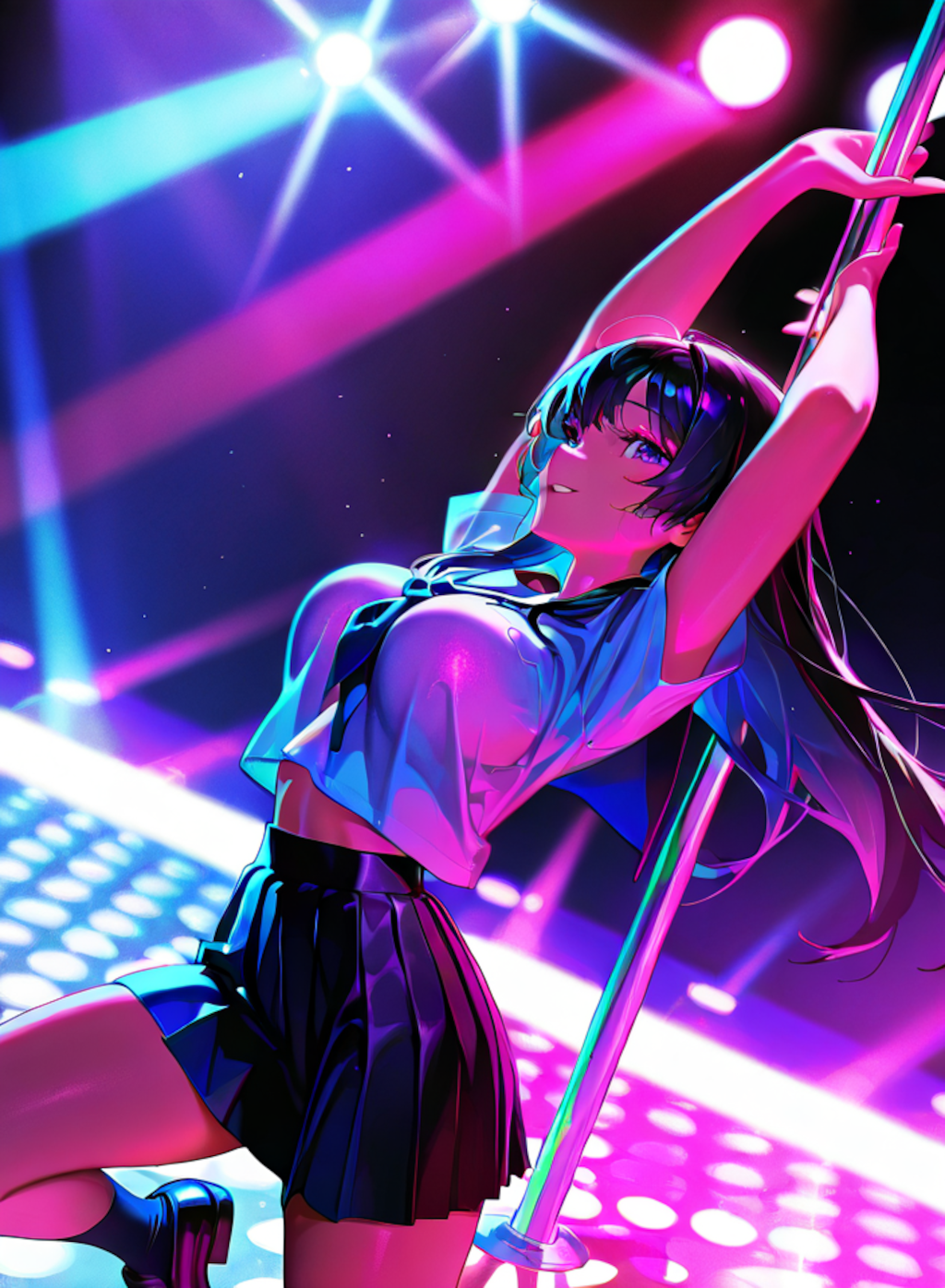 制服ポールダンス