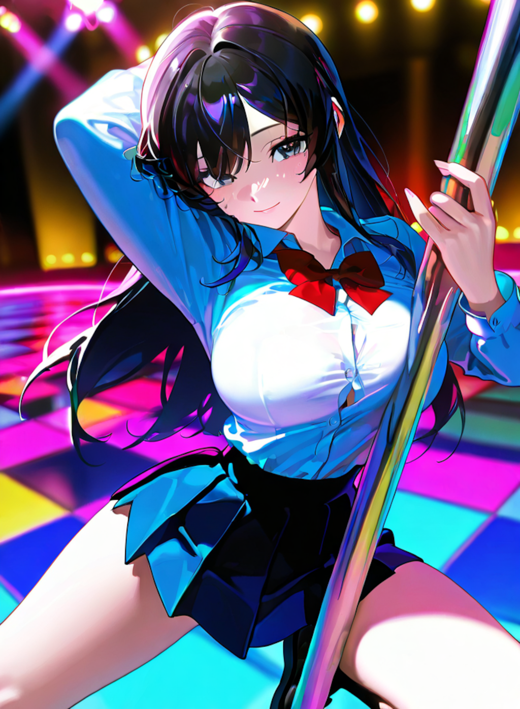 制服ポールダンス