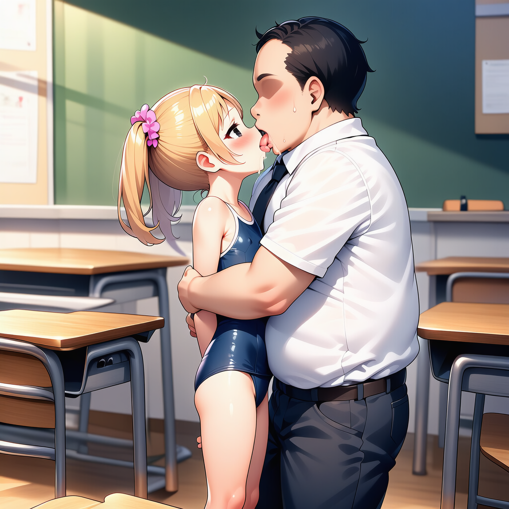 金髪ちゃん、先生と教室でHする