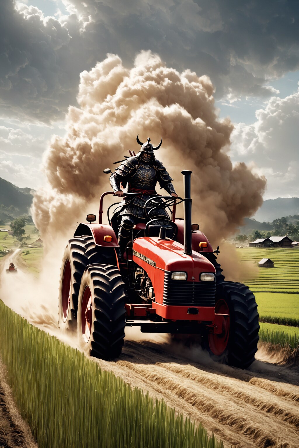 フルチューンしたトラクタを駆って主君の元へ馳せ参じる侍