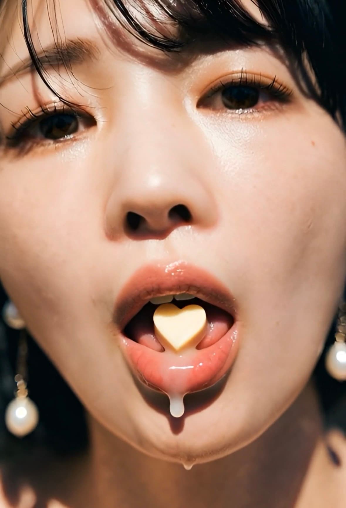 舌で転がすホワイトチョコ